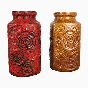 Jura 282-20 Pottery Fat Lava Vases from Scheurich, Germany 1970s, Set of 2