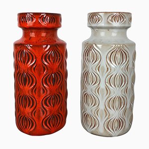 Vases Fat Lava Onion Vintage en Poterie de Scheurich, Allemagne, Set de 2