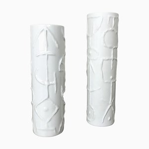 Vases Abstraits en Porcelaine par Cuno Fischer pour Rosenthal, Allemagne, 1980s, Set de 2