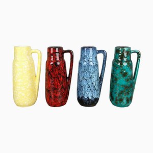 Vintage Pottery Fat Lava 275-20 Vases from Scheurich, Germany, 1970s, Set of 4