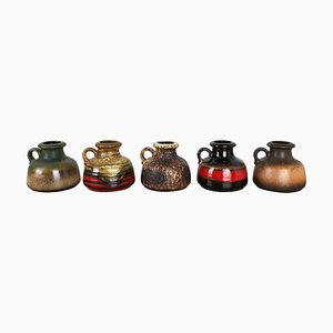 Fat Lava Ceramic 493-10 Vases from Scheurich, Germany, Set of 5