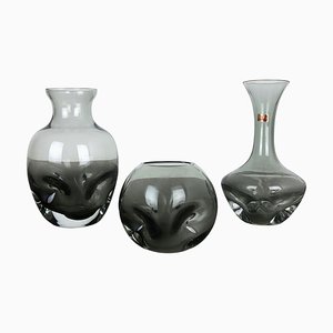 Hand Blown Crystal Glass Vases from Friedrich Kristall, Germany, 1970s, Set of 3