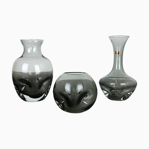 Vases en Verre de Cristal Soufflé à la Main de Friedrich Kristall, Allemagne, 1970s, Set de 3