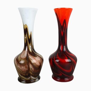 Vases Pop Art Vintage en Opaline, Italie, 1970s, Set de 2