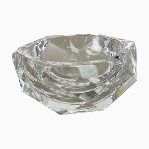 Heavy Crystal Diamond Glass Ashtray from Val Saint Lambert, Belgium, 1970s