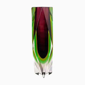 Grand Vase Sommerso en Verre de Murano en 4 Couleurs par Flavio Poli, Italie, 1970s