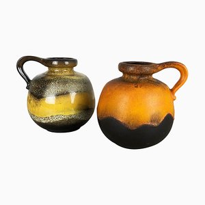 Fat Lava Ceramic 484-21 Vases from Scheurich, Germany, 1970s, Set of 2