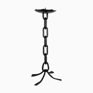 Extra Large Brutalist Sculptural Metal Candleholder, Austria