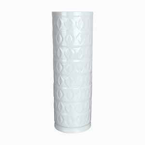 Große deutsche Op Art Biskuitporzellan Vase von Ak Kaiser, 1970er