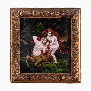 Late 18th Century Enamel Plate Depicting Deianeira and the Centaur Nessus from Limoges