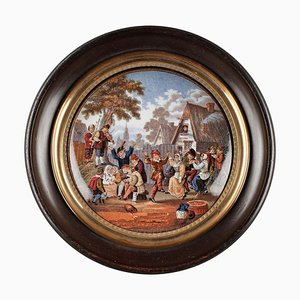19th Century Enameled Miniature After D. Teniers