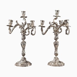 Candelabros de plata del siglo XIX de Boin Taburet. Juego de 2