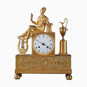 Empire Clock Depicting Spinner by Rossel, Rouen