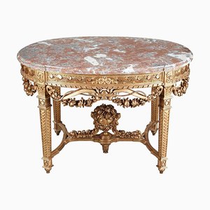 Mesa estilo Luis XVI de madera y madera dorada