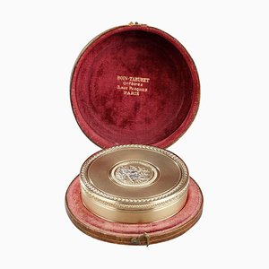 19th Century French Vermeil Box with Leather Case from Boin-Taburet