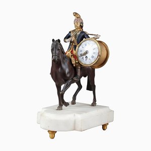 Horloge Louis XVI Représentant un Soldat à Cheval, 18ème Siècle