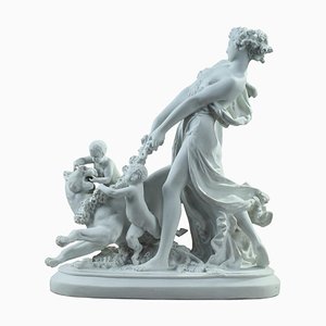 After Albert-Ernest Carrier-Belleuse, Diana Holding the Lioness, Biscuit Sculpture