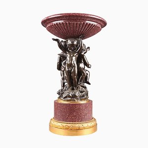Early 19th Century Cup in Egyptian Porphyry and Bronze with Cupids