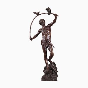 Attrape-Oiseaux Hindou en Bronze par Auguste De Wever, 1836-1910