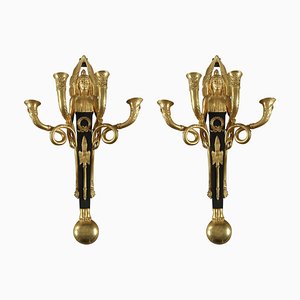 Appliques Empire, 19ème Siècle en Bronze, Set de 2