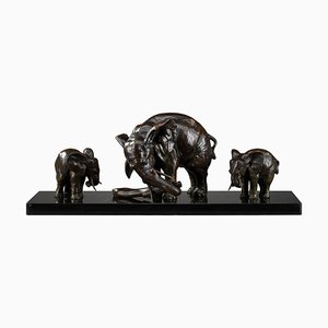 Elefante Art Déco con elefantes bebés de Ulisse Caputo
