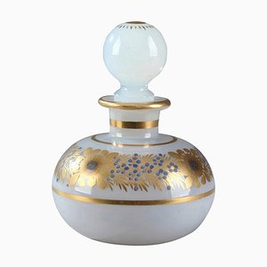 Bottiglietta da profumo piccola opalina con decorazione Desvignes