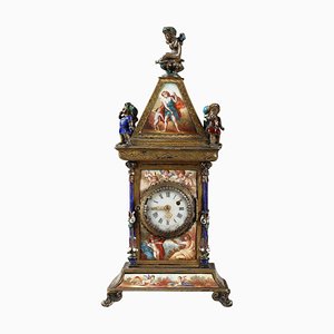 Horloge de Vienne en Émail et Argent, 19ème siècle