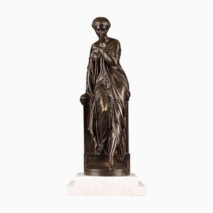 Estatua de Suzanne de bronce de finales del siglo XIX de Eugene-Antoine Aizelin