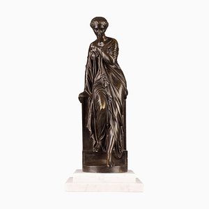 Statue Suzanne en Bronze par Eugene-Antoine Aizelin, Fin du 19ème Siècle