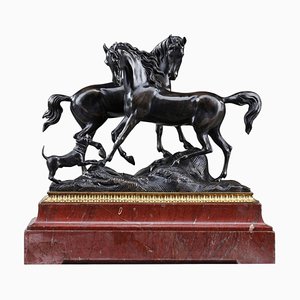 Escultura de animal de bronce del siglo XIX