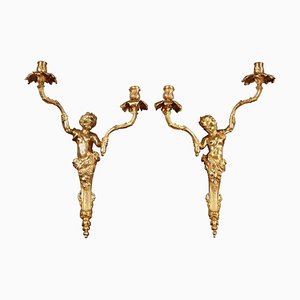 Appliques Napoléon III en Bronze doré, 19ème Siècle, Set de 2