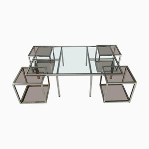 Coffee Table and 4 Removable Side Tables, Set of 5