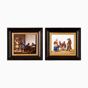 Platos de restauración de principios del siglo XIX de Maison Giroux. Juego de 2