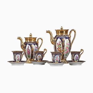 Charles X Style Paris Porcelain Coffee Service, Set of 10