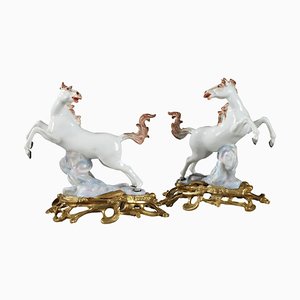 Cavalli in porcellana di Samson Manufactory, set di 2