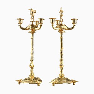 Ormolu Kerzenständer im Stil von Auguste Nicolas Cain, 2er Set