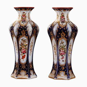 Napoleon III Porcelain Vases, Set of 2