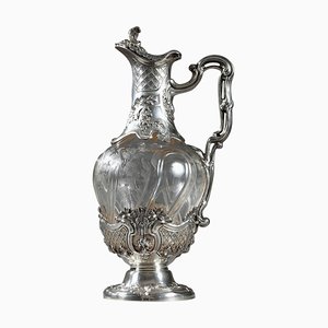 Aiguière 19ème Siècle Montée en Cristal en Argent de Edouard Ernie, 1880s