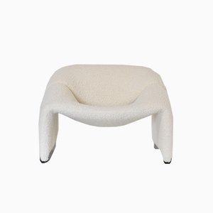Groovy Creme Wool Boucle M-Chair by Pierre Paulin for Artifort, 1970s