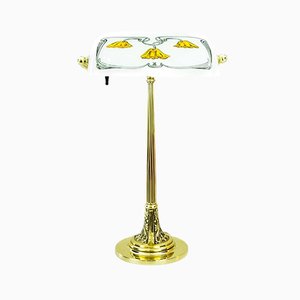 Art Nouveau Table Lamp with New Glass Shade, Vienna, 1900s