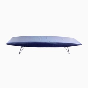 Model Plana Losa Blue Leather Bench, 1980s