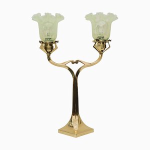 Solid Table Lamp with Opaline Glass Shade