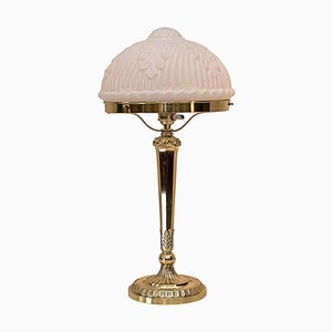 Neoclassical Table Lamp with Original Glass Shade