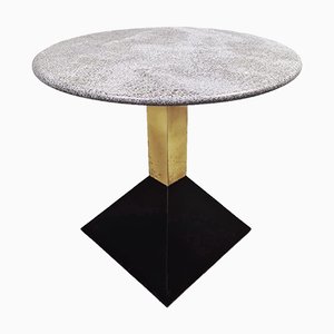 Marble and Brass Hotel Bar Table, 1970s