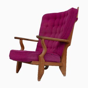 Fauteuil Repos Mid-Century en Chêne par Guillerme Et Chambron