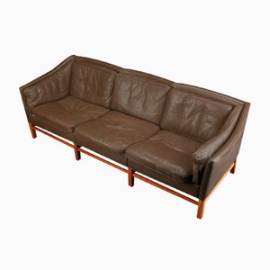 Mid-Century Danish 3-Seater Leather Sofa from Grant Mobelfabrik