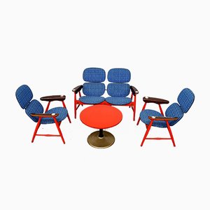 Poltrone, divano e tavolino da caffè di Marco Zanuso per Poltronova, anni '60, set di 4