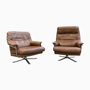 Vintage Leather Chairs, Set of 2