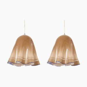 Grandes Lampes à Suspension Zenda en Verre de Murano par Luciano Vistosi, Italie, 1965, Set de 2