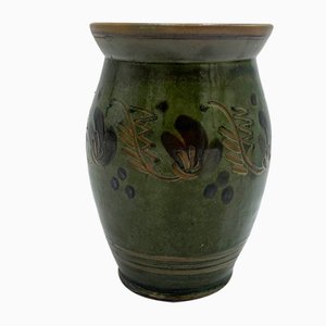 Vaso in ceramica verde di Rzut Toruń, Polonia, anni '60